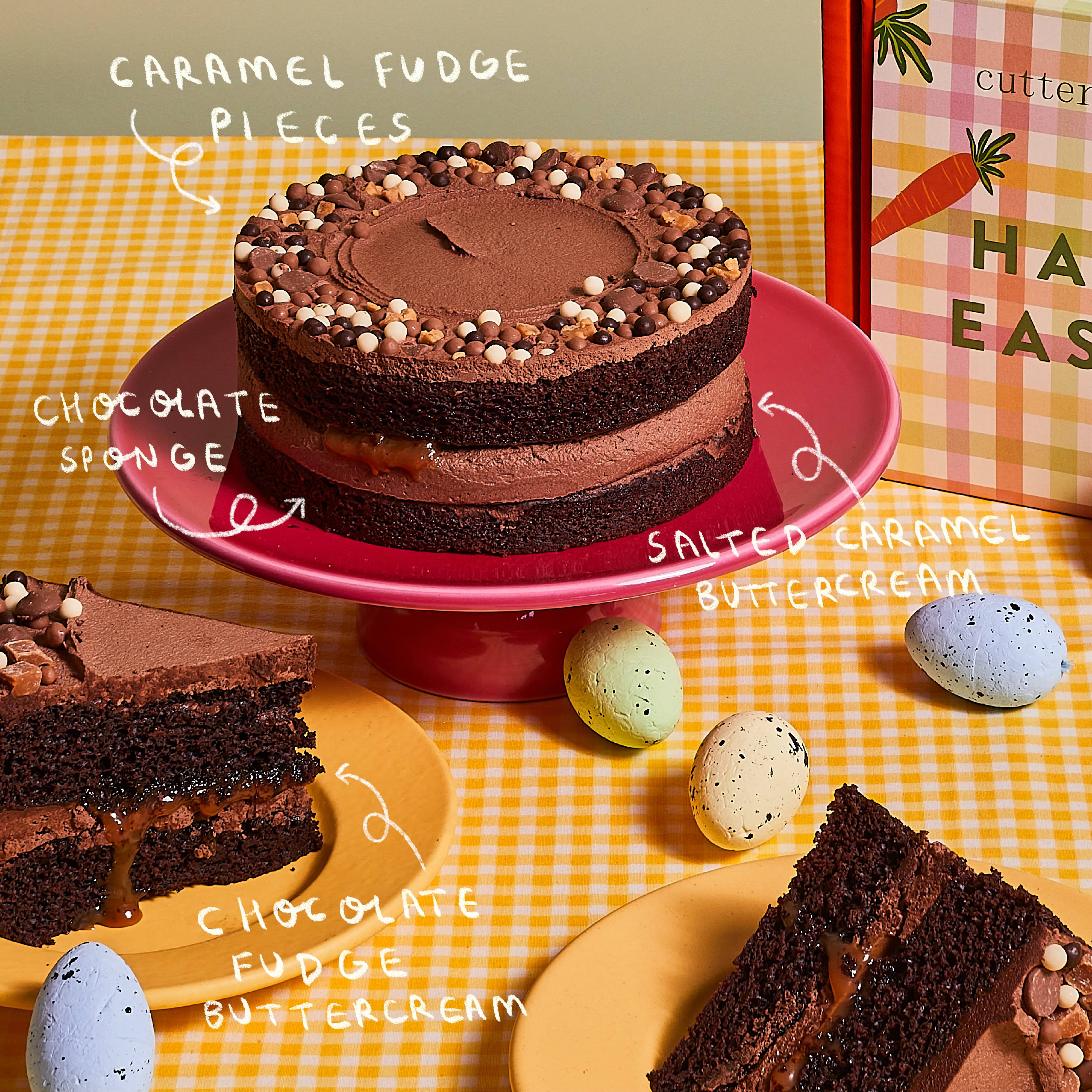Easter Chocolate Fudge Caramel Cake - Image 4