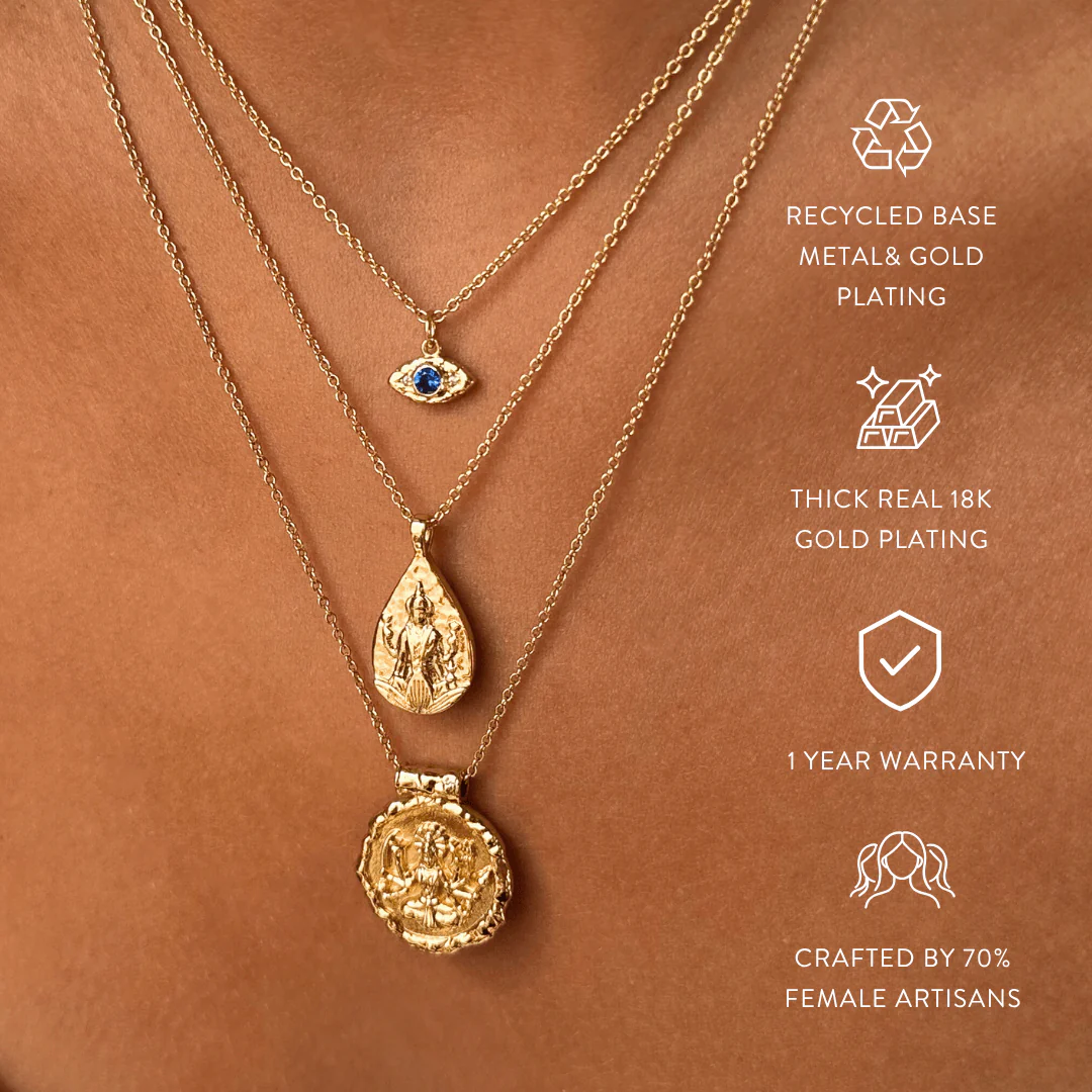 Goddess Durga Gold Necklace - Image 7