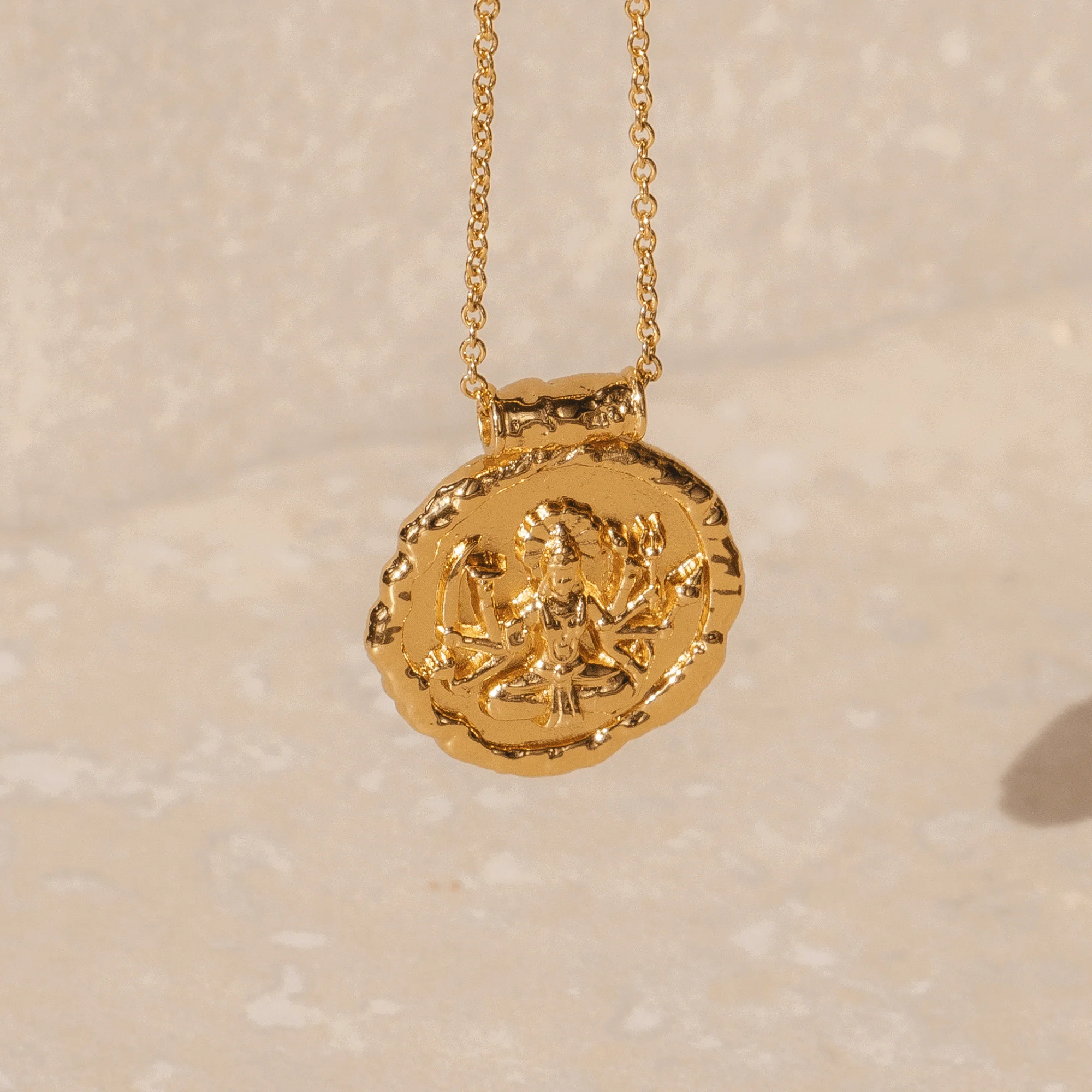 Mini Goddess Durga Gold Charm - Image 5