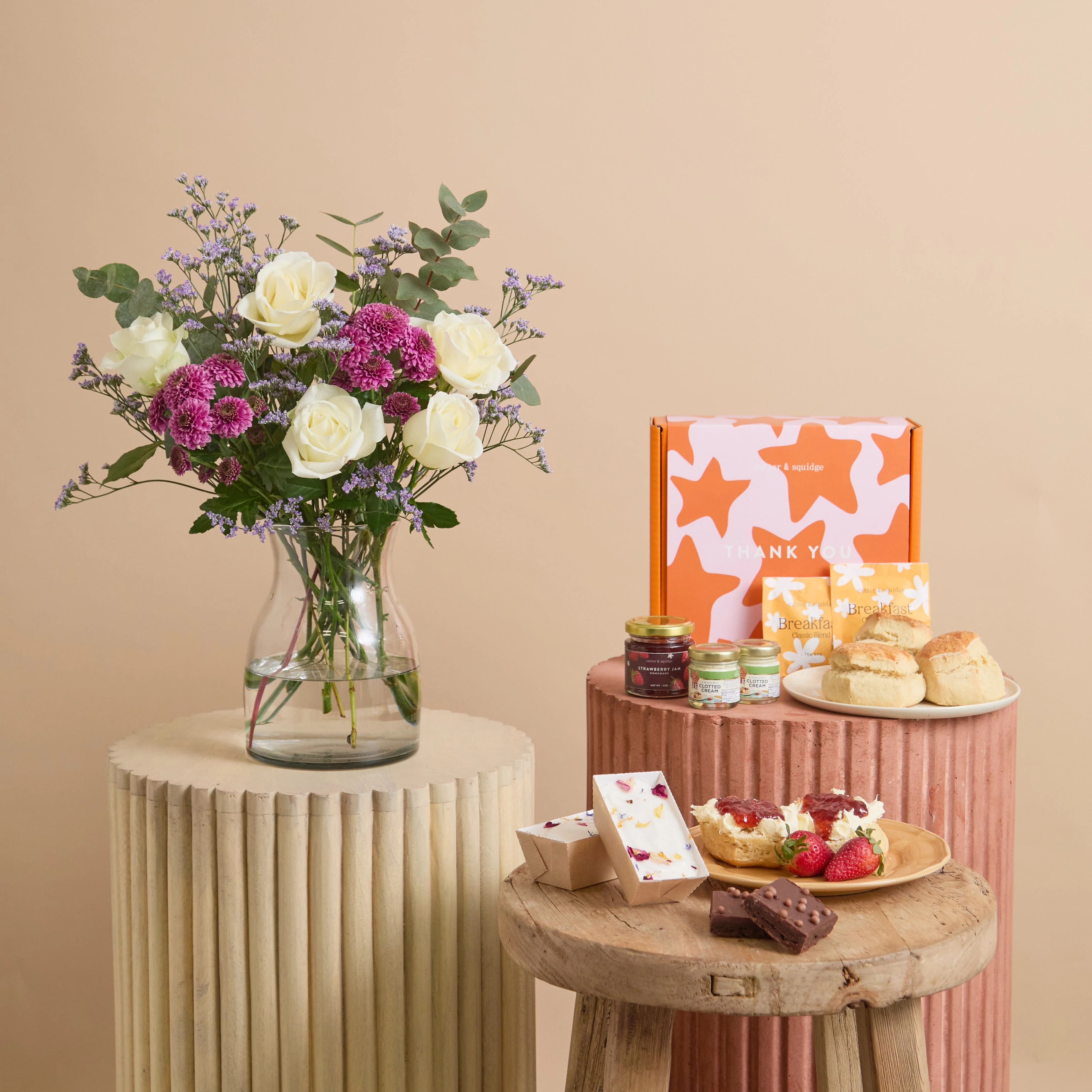 Rosie Gingham Flowers and Afternoon Tea Signature Gift with Vase - Image 4