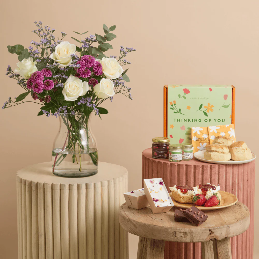Rosie Gingham Flowers and Afternoon Tea Signature Gift with Vase - Image 5
