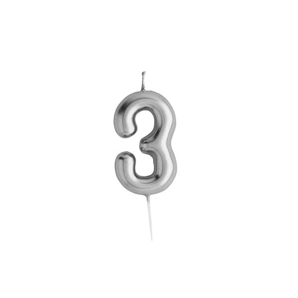 Silver Number Candles - Image 6
