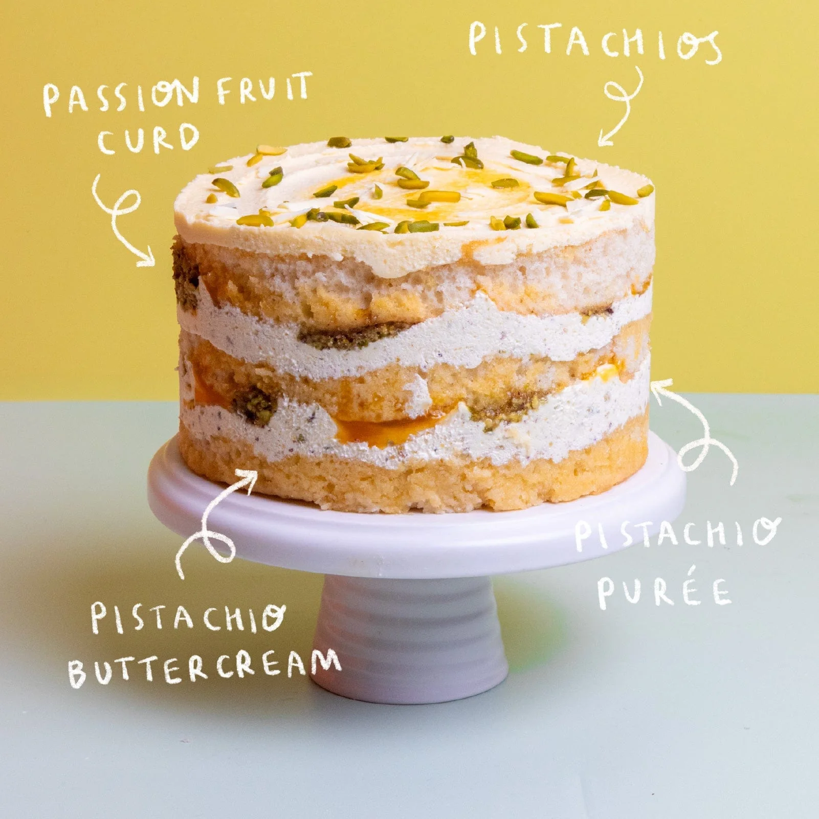 Passionfruit & Pistachio Celebration Cake - Image 6